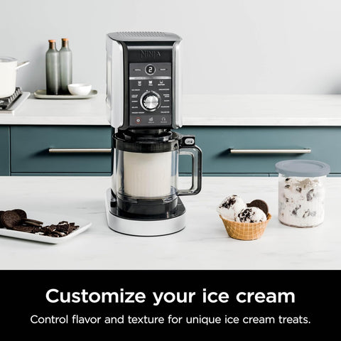 Ninja NC501 CREAMi Deluxe 11 - in - 1 Ice Cream & Frozen Treat Maker for Ice Cream, Sorbet, Milkshakes, Frozen Drinks & More, 11 Programs, with 2 XL Family Size Pint Containers, Perfect for Kids, Silver - with | Sold by Uncle Wiener's Wholesale