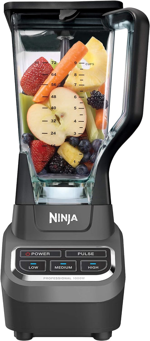 Ninja Professional Blender 1000W, Total Crushing Technology for Smoothies, Ice Crushing & Frozen Fruit, Full - Size Countertop Blender, 72 - oz. Pitcher, Black & Grey, BL610 - with | Sold by Uncle Wiener's Wholesale
