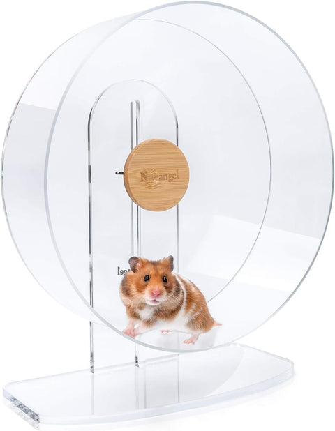 Niteangel Silent Hamster Exercise Wheel - Dual - Bearing Quiet Spinning Acrylic Hamster Running Wheel for Hamster Gerbils Mice Degus Or Other Small Animals (Large - Wider Version) - with | Sold by Uncle Wiener's Wholesale