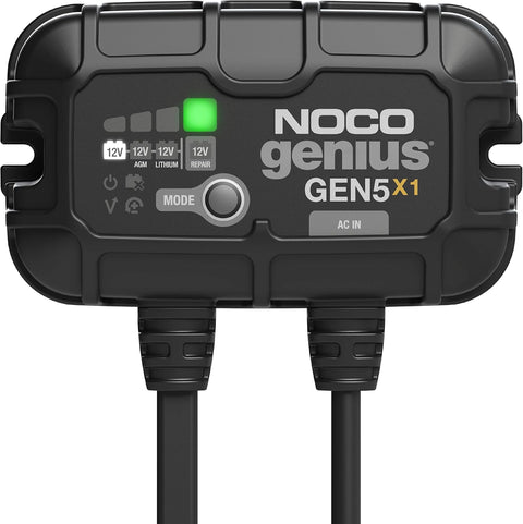 NOCO Genius GEN5X1: 1 - Bank, 5A Onboard Battery Charger - 5A Per Bank, 12V Waterproof Marine Charger with Overcharge Protection & Temperature Compensation – for Lead - Acid & Lithium Batteries - with | Sold by Uncle Wiener's Wholesale