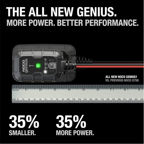 NOCO GENIUS1: 1A 6V/12V Smart Battery Charger – Automatic Maintainer, Trickle Charger & Desulfator with Overcharge Protection & Temperature Compensation – for Lead - Acid & Lithium Batteries - with | Sold by Uncle Wiener's Wholesale