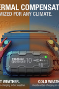 NOCO GENIUS10, 10A Automatic Smart Charger, 6V and 12V Portable Automotive Car Battery Charger, Battery Maintainer, Float Charger, Trickle Charger and Battery Desulfator with Temperature Compensation - with | Sold by Uncle Wiener's Wholesale