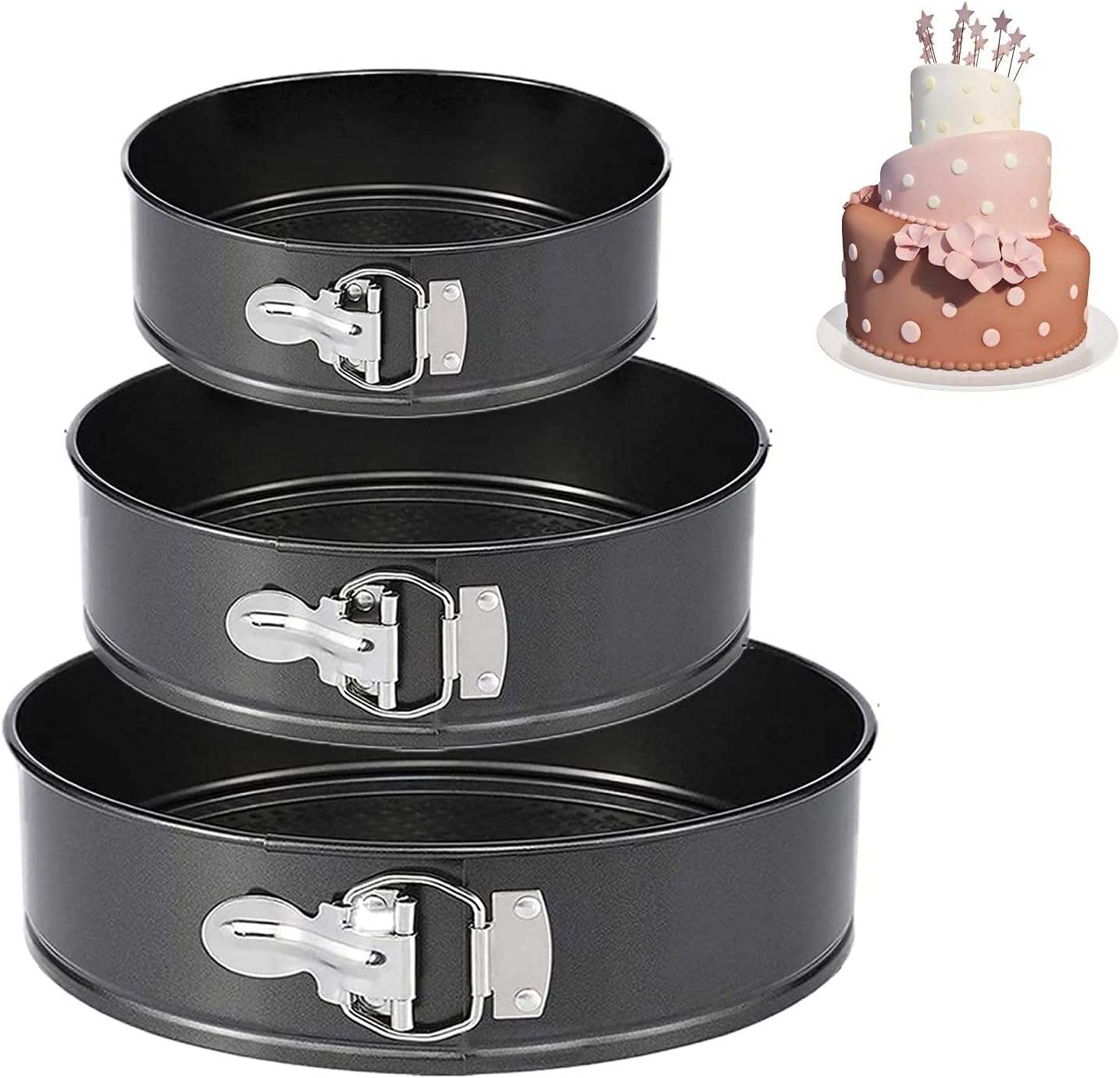 Non-Stick Round Bakeware Set 24cm 26cm 28cm Carbon Steel Baking Pans 220529 - with | Sold by Uncle Wiener's Wholesale