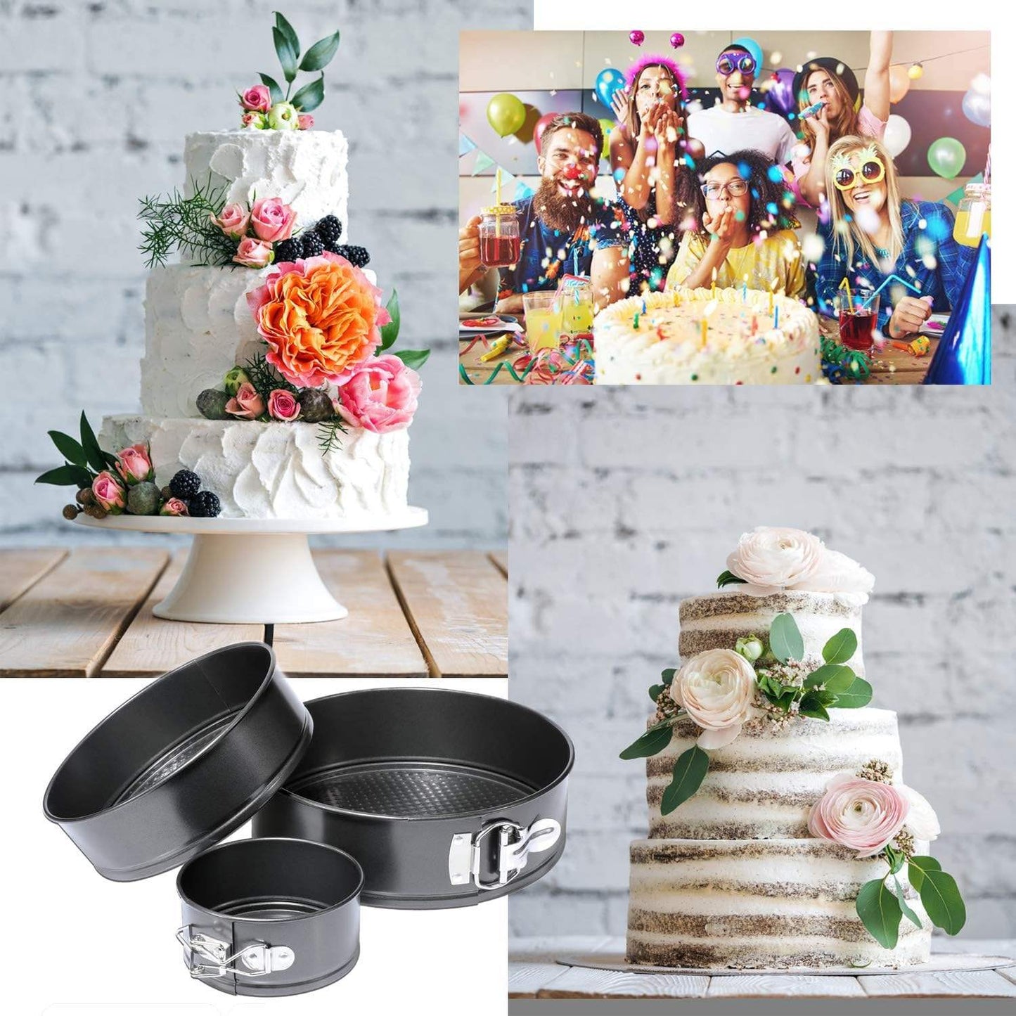 Non-Stick Round Bakeware Set 24cm 26cm 28cm Carbon Steel Baking Pans 220529 - with | Sold by Uncle Wiener's Wholesale