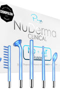 NuDerma Clinical Skin Therapy Wand - Portable Skin Therapy Machine w 6 Fusion Neon + Argon Wands – Anti Aging - Clarifying - Skin Tightening & Radiance - Wrinkle Reducing - with | Sold by Uncle Wiener's Wholesale