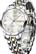 OLEVS Men Watch Business Dress Diamond Luxury Watch Luminous Easy to Read Date Waterproof Stainless Steel Quartz Analog Simple Dress Watch - with | Sold by Uncle Wiener's Wholesale