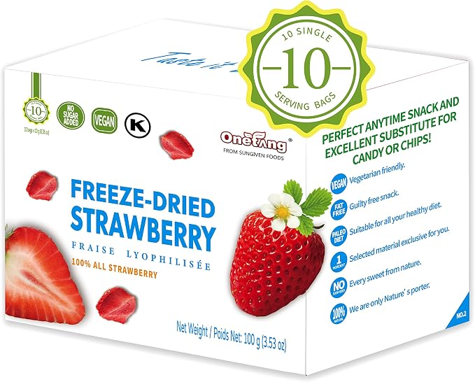 ONETANG Freeze Dried Strawberry Yogurt Bites – Crunchy Real Strawberry Yogurt Snack, Single Serve Packs - Snack with | Sold by Uncle Wiener's Wholesale
