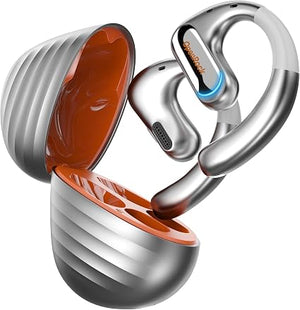 OpenRock Pro Open-Ear Wireless Earbuds – Bluetooth 5.2 Sports Headphones with 46-Hour Playtime, IPX5 Waterproof, Silver