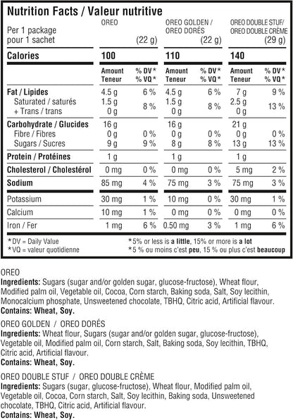 OREO Assorted Sandwich Cookies Variety Pack 482g – 20 Individually Wrapped Snack Packs, Original, Double Stuf & Golden, 40 Cookies - Snack with | Sold by Uncle Wiener's Wholesale