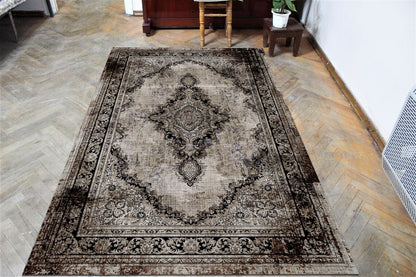Oriental Area Rug – Non - Slip Boho & Traditional Living Room Carpet - General Equipment with 3.9 X 5.2 FT | Sold by Uncle Wiener's Wholesale