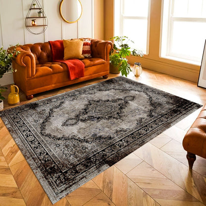 Oriental Area Rug – Non - Slip Boho & Traditional Living Room Carpet - General Equipment with 3.9 X 5.2 FT | Sold by Uncle Wiener's Wholesale
