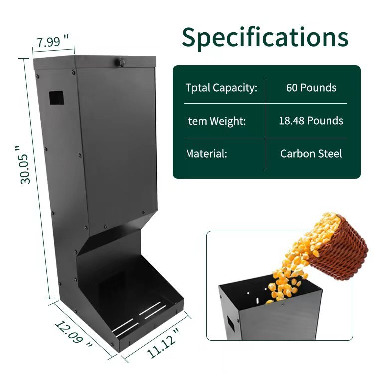 Outdoor Deer Feeder – Powder - Coated Carbon Steel Wildlife & Hunting Bait Feeder 30″ Tall PMDB002 - with | Sold by Uncle Wiener's Wholesale