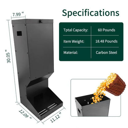 Outdoor Deer Feeder – Powder - Coated Carbon Steel Wildlife & Hunting Bait Feeder 30″ Tall PMDB002 - with | Sold by Uncle Wiener's Wholesale