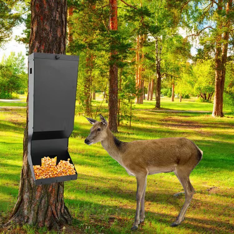 Outdoor Deer Feeder – Powder - Coated Carbon Steel Wildlife & Hunting Bait Feeder 30″ Tall PMDB002 - with | Sold by Uncle Wiener's Wholesale