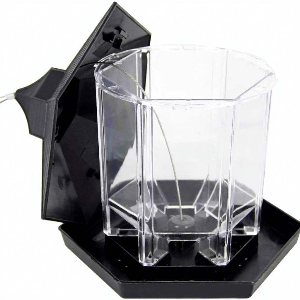 Outdoor Hanging Plastic Bird Feeder Clear Seed Container Weather-Resistant Garden Feeder BF129 - with | Sold by Uncle Wiener's Wholesale