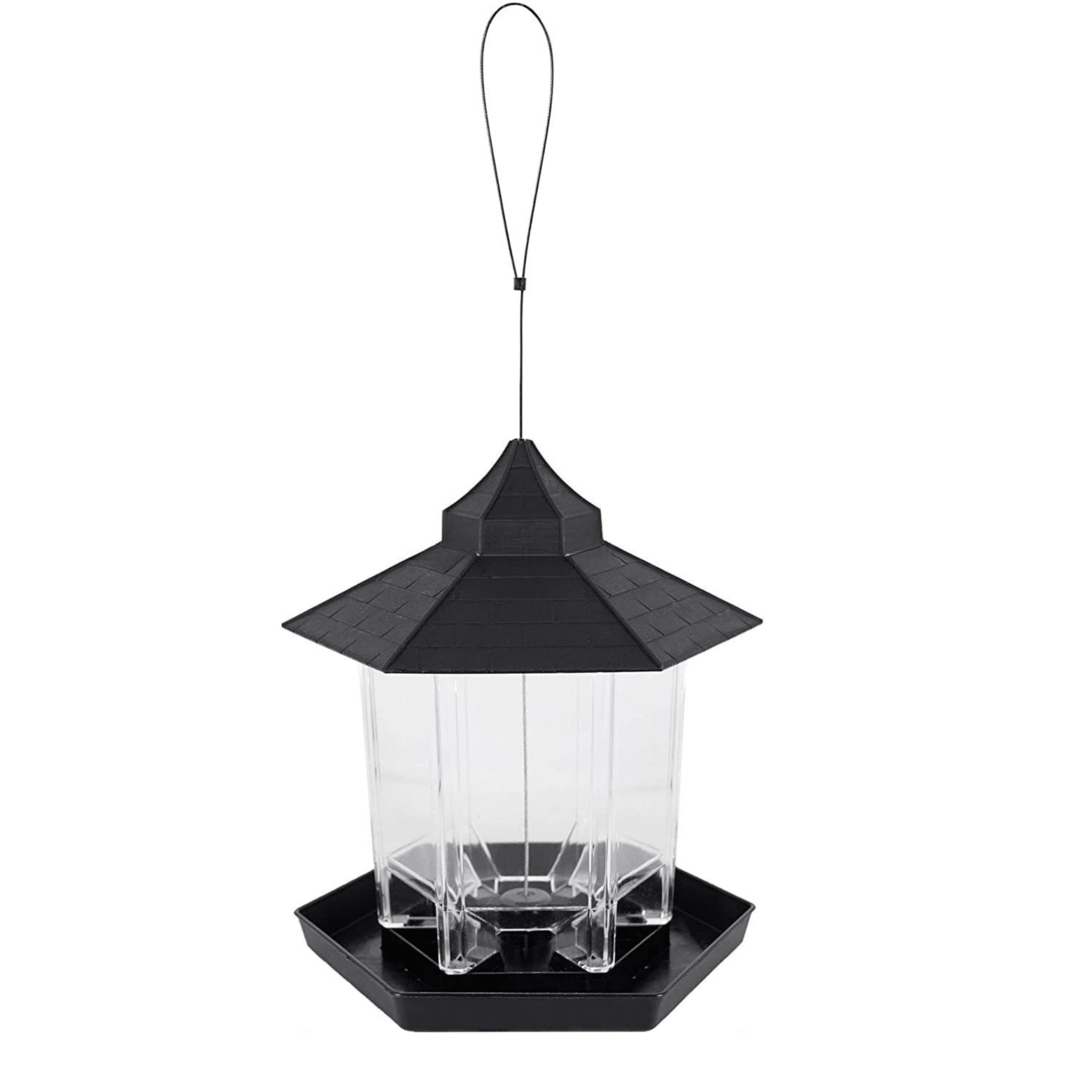 Outdoor Hanging Plastic Bird Feeder Clear Seed Container Weather-Resistant Garden Feeder BF129 - with | Sold by Uncle Wiener's Wholesale