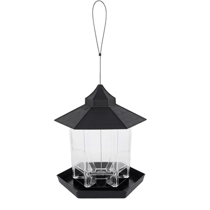 Outdoor Hanging Plastic Bird Feeder Clear Seed Container Weather-Resistant Garden Feeder BF129 - with | Sold by Uncle Wiener's Wholesale