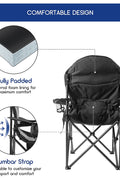 Outdoor Heavy - Duty Folding Camping Chair – Oversized Padded Quad Armchair with Lumbar Support, Cup Holder, Cooler Bag & Side Pocket | Supports 400 lbs | DS120A1 - with | Sold by Uncle Wiener's Wholesale