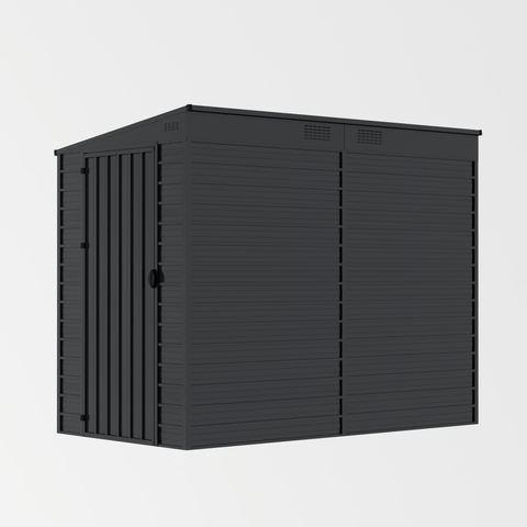 Outdoor Metal Storage Shed – 5x8 ft Dark Grey with Swing Door Weather - Resistant Tool & Equipment Shelter EF0509 - with | Sold by Uncle Wiener's Wholesale