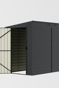 Outdoor Metal Storage Shed – 5x8 ft Dark Grey with Swing Door Weather - Resistant Tool & Equipment Shelter EF0509 - with | Sold by Uncle Wiener's Wholesale