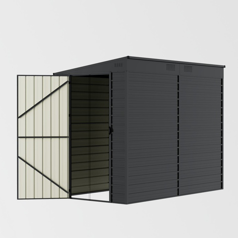 Outdoor Metal Storage Shed – 5x8 ft Dark Grey with Swing Door Weather - Resistant Tool & Equipment Shelter EF0509 - with | Sold by Uncle Wiener's Wholesale