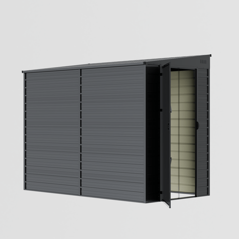Outdoor Metal Storage Shed – 5x8 ft Dark Grey with Swing Door Weather - Resistant Tool & Equipment Shelter EF0509 - with | Sold by Uncle Wiener's Wholesale