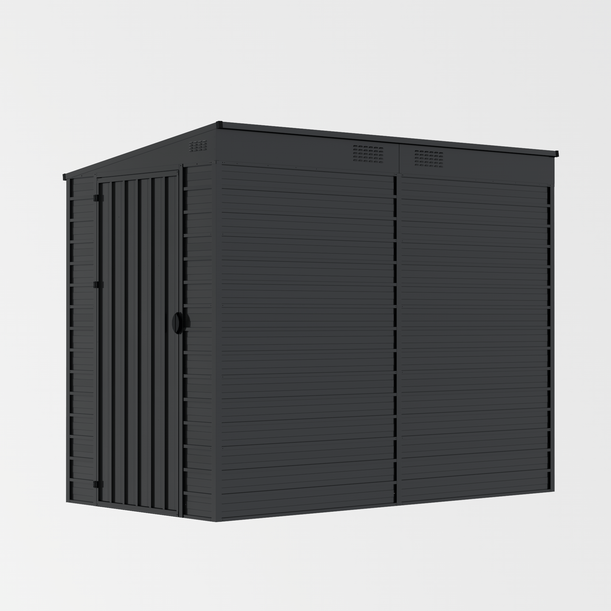 Outdoor Metal Storage Shed – 5x8 ft Dark Grey with Swing Door Weather - Resistant Tool & Equipment Shelter EF0509 - with | Sold by Uncle Wiener's Wholesale