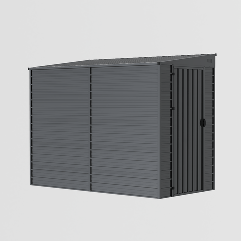 Outdoor Metal Storage Shed – 5x8 ft Dark Grey with Swing Door Weather - Resistant Tool & Equipment Shelter EF0509 - with | Sold by Uncle Wiener's Wholesale