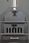 "Stainless steel outdoor pizza oven with chimney and stone insert"

"Dual-fuel pizza oven setup with wood and gas burners"

"Outdoor stainless pizza oven in backyard setting"

"Compact portable pizza oven on patio table"

"Fully cooked pizza inside stainless oven"