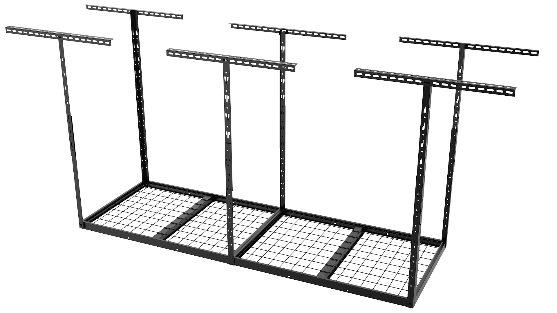 Overhead Garage Storage Rack Adjustable Ceiling Mounted Heavy Duty 3x6 ft & 3x8 ft Black CR3672 - with 3x8 ft Overhead Garage Storage Rack | Sold by Uncle Wiener's Wholesale