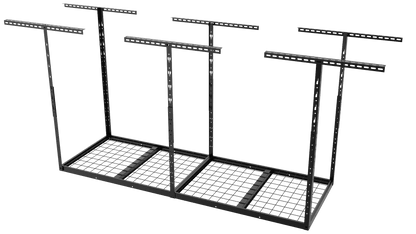 Overhead Garage Storage Rack Adjustable Ceiling Mounted Heavy Duty 3x6 ft & 3x8 ft Black CR3672 - with 3x8 ft Overhead Garage Storage Rack | Sold by Uncle Wiener's Wholesale
