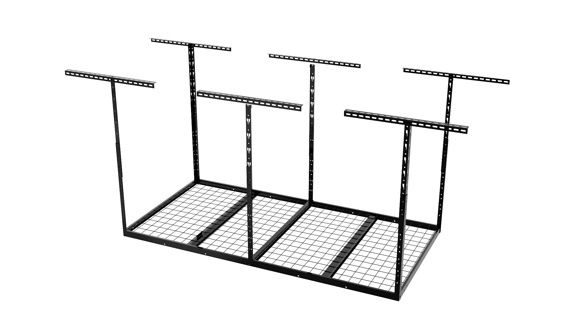 Overhead Garage Storage Rack Adjustable Ceiling Mounted Heavy Duty 3x6 ft & 3x8 ft Black CR3672 - with 3x6 ft Overhead Garage Storage Rack | Sold by Uncle Wiener's Wholesale