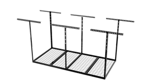 Overhead Garage Storage Rack Adjustable Ceiling Mounted Heavy Duty 3x6 ft & 3x8 ft Black CR3672