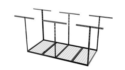 Overhead Garage Storage Rack Adjustable Ceiling Mounted Heavy Duty 3x6 ft & 3x8 ft Black CR3672 - with 3x6 ft Overhead Garage Storage Rack | Sold by Uncle Wiener's Wholesale