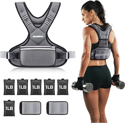 PACEARTH Weighted Vest Adjustable Workout Vest for Running Training and Fitness - with 11-20 lb (grey) | Sold by Uncle Wiener's Wholesale