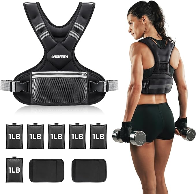PACEARTH Weighted Vest Adjustable Workout Vest for Running Training and Fitness - with 4 - 10 lb | Sold by Uncle Wiener's Wholesale