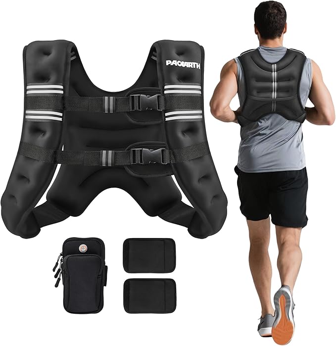 PACEARTH Weighted Vest Adjustable Workout Vest for Running Training and Fitness - with 20 lb | Sold by Uncle Wiener's Wholesale