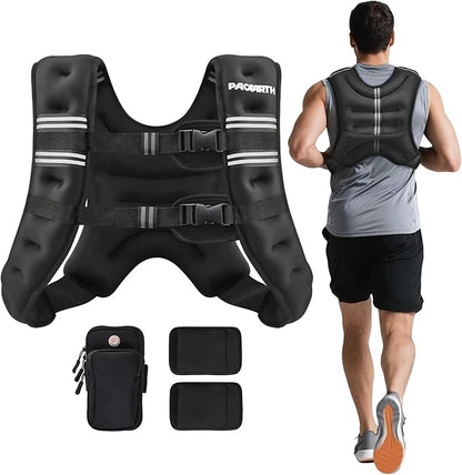PACEARTH Weighted Vest Adjustable Workout Vest for Running Training and Fitness - with 20 lb | Sold by Uncle Wiener's Wholesale