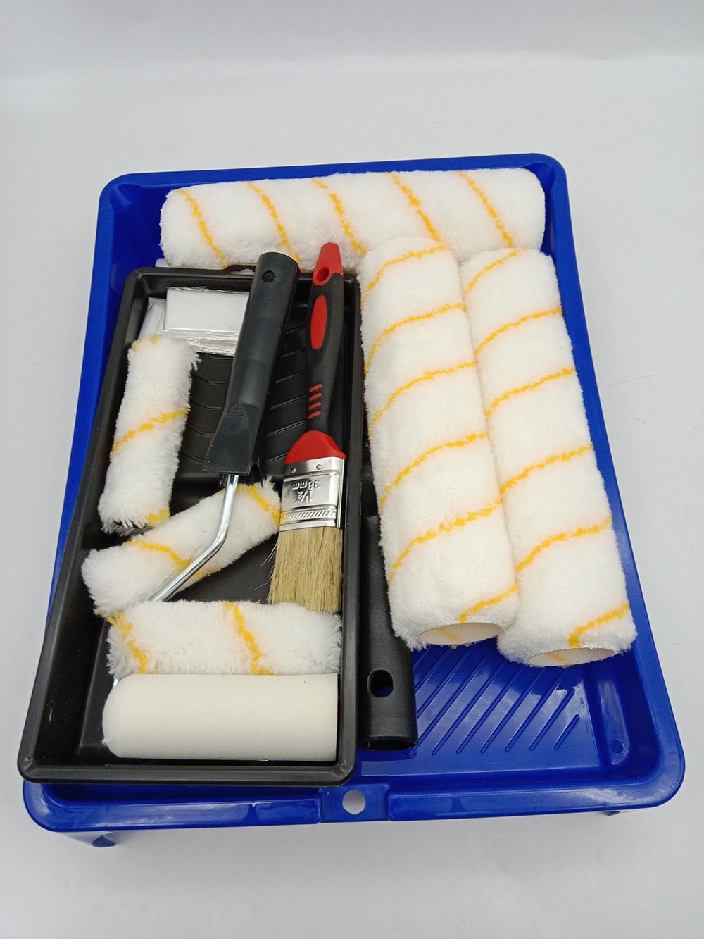 Paint Roller Set 9" & 4" Roller Covers Brush Tray Drop Sheet Painting Kit T1001 - with | Sold by Uncle Wiener's Wholesale