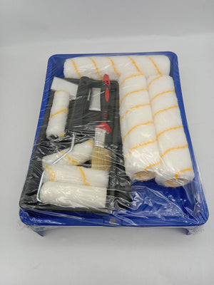 Paint Roller Set 9" & 4" Roller Covers Brush Tray Drop Sheet Painting Kit T1001