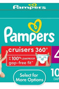 Pampers Cruisers 360 Pull - On Baby Diapers Size 4, 108 Count (Select for More Options) - with White | Sold by Uncle Wiener's Wholesale
