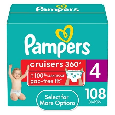 Pampers Cruisers 360 Pull - On Baby Diapers Size 4, 108 Count (Select for More Options) - with White | Sold by Uncle Wiener's Wholesale