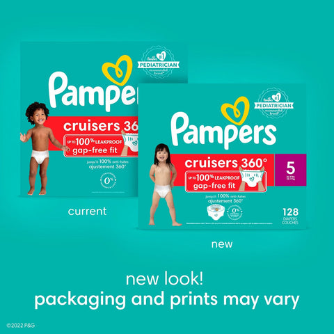 Pampers Cruisers 360° Fit Pull on diapers, size 4, 108 count, Disposable Diapers with Stretchy Waistband - with | Sold by Uncle Wiener's Wholesale