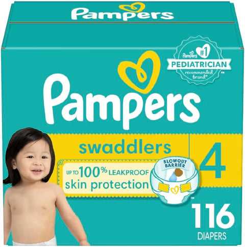 Pampers Swaddlers Active Baby Diaper Size 4 116 Count - with | Sold by Uncle Wiener's Wholesale
