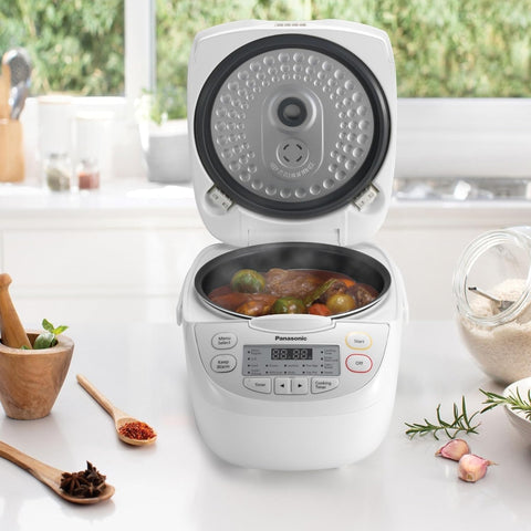 Panasonic 5 Cup (Uncooked) Rice Cooker with Pre - Programmed Cooking Options for Brown Rice, White Rice, and Porridge or Soup - 1.0 Liter - SR - CN108 (White) - with | Sold by Uncle Wiener's Wholesale