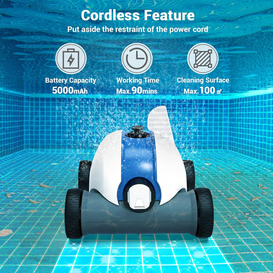 PAXCESS Robotic Pool Cleaner – Wired Automatic Pool Vacuum with Dual Drive Motors PAXHJ1008POOL - with | Sold by Uncle Wiener's Wholesale