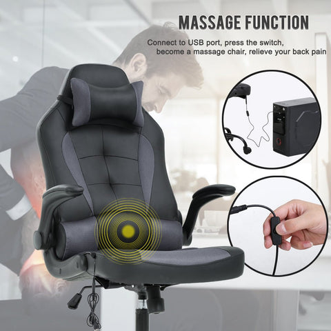 Black Massage Gaming Chair – Front View

Ergonomic Gaming Chair – Reclined Setup

PU Leather Chair with Lumbar Support – Side View

Massage Chair with Remote Control – Usage Demo

High-Back Racing Style Gaming Chair – Full Features Display