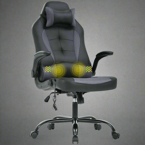 Black Massage Gaming Chair – Front View

Ergonomic Gaming Chair – Reclined Setup

PU Leather Chair with Lumbar Support – Side View

Massage Chair with Remote Control – Usage Demo

High-Back Racing Style Gaming Chair – Full Features Display