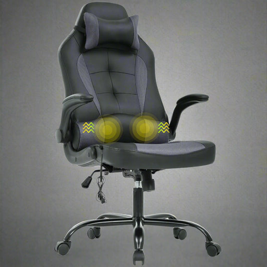 Black Massage Gaming Chair – Front View

Ergonomic Gaming Chair – Reclined Setup

PU Leather Chair with Lumbar Support – Side View

Massage Chair with Remote Control – Usage Demo

High-Back Racing Style Gaming Chair – Full Features Display