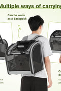 Pecute Cat Backpack with Widened Interior Space, Upgraded Dog Backpack Carrier with Various Ways to Carry, Pet Backpack with Breathable Mesh, Pet Travel Carrier with Soft Padded, Reinforced Support - with Grey - Widened Design | Sold by Uncle Wiener's Wholesale